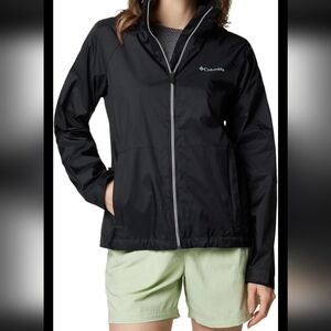 COLUMBIA Women's Switchback III Rain Jacket Lightweight Waterproof BLACK Size S